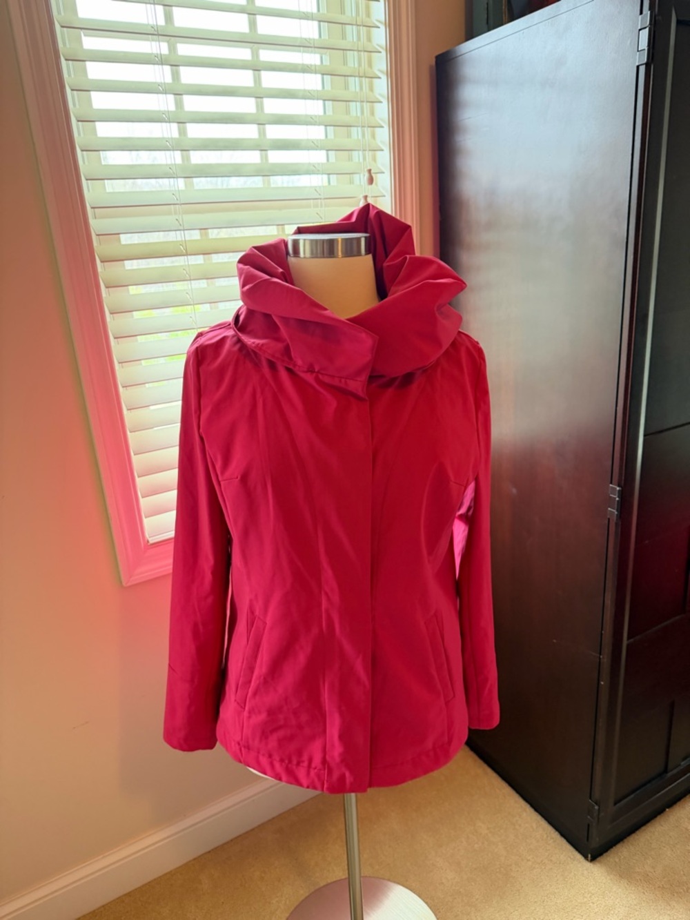 Noel Asmar Fuchsia Hooded Trench Coat